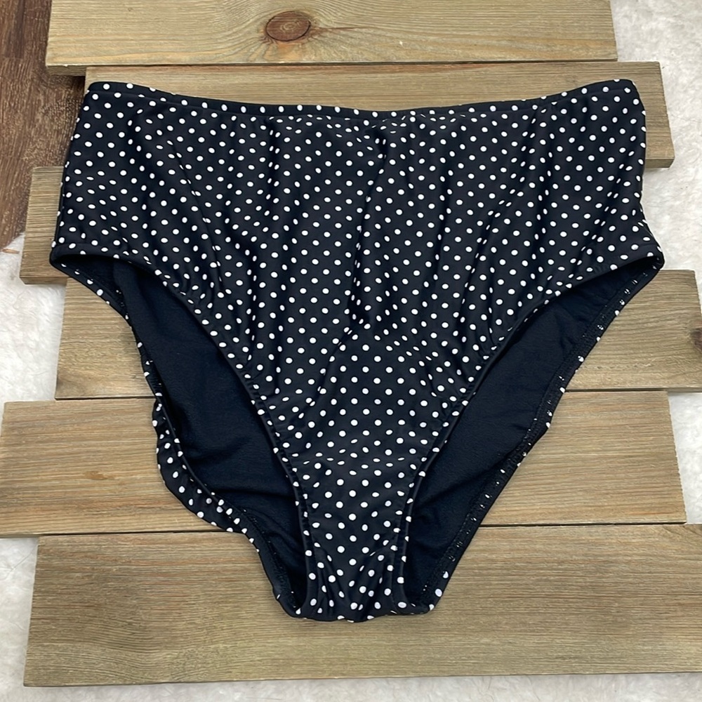 Soft Surroundings NWT Black&White‎ Polka Dot Bikini Bottoms
